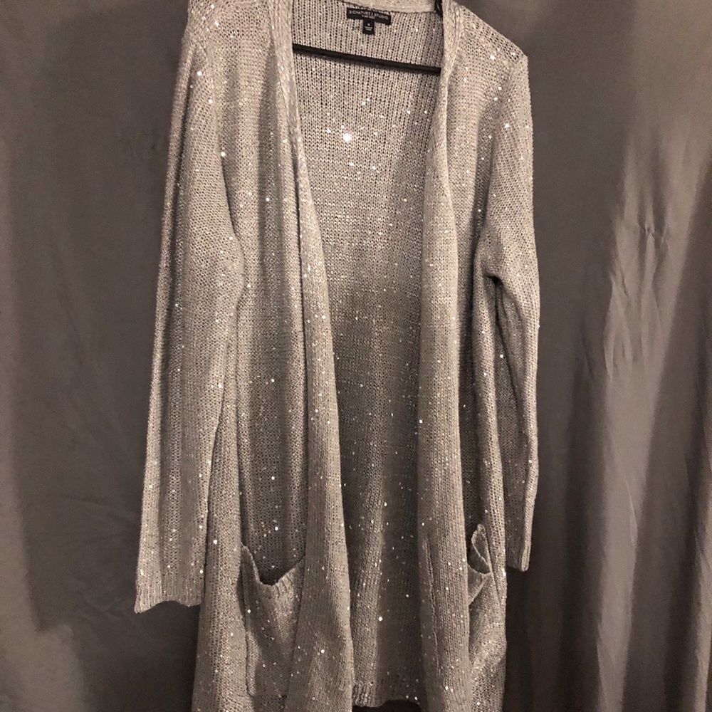 Sequin Knit Cardigan Sweater